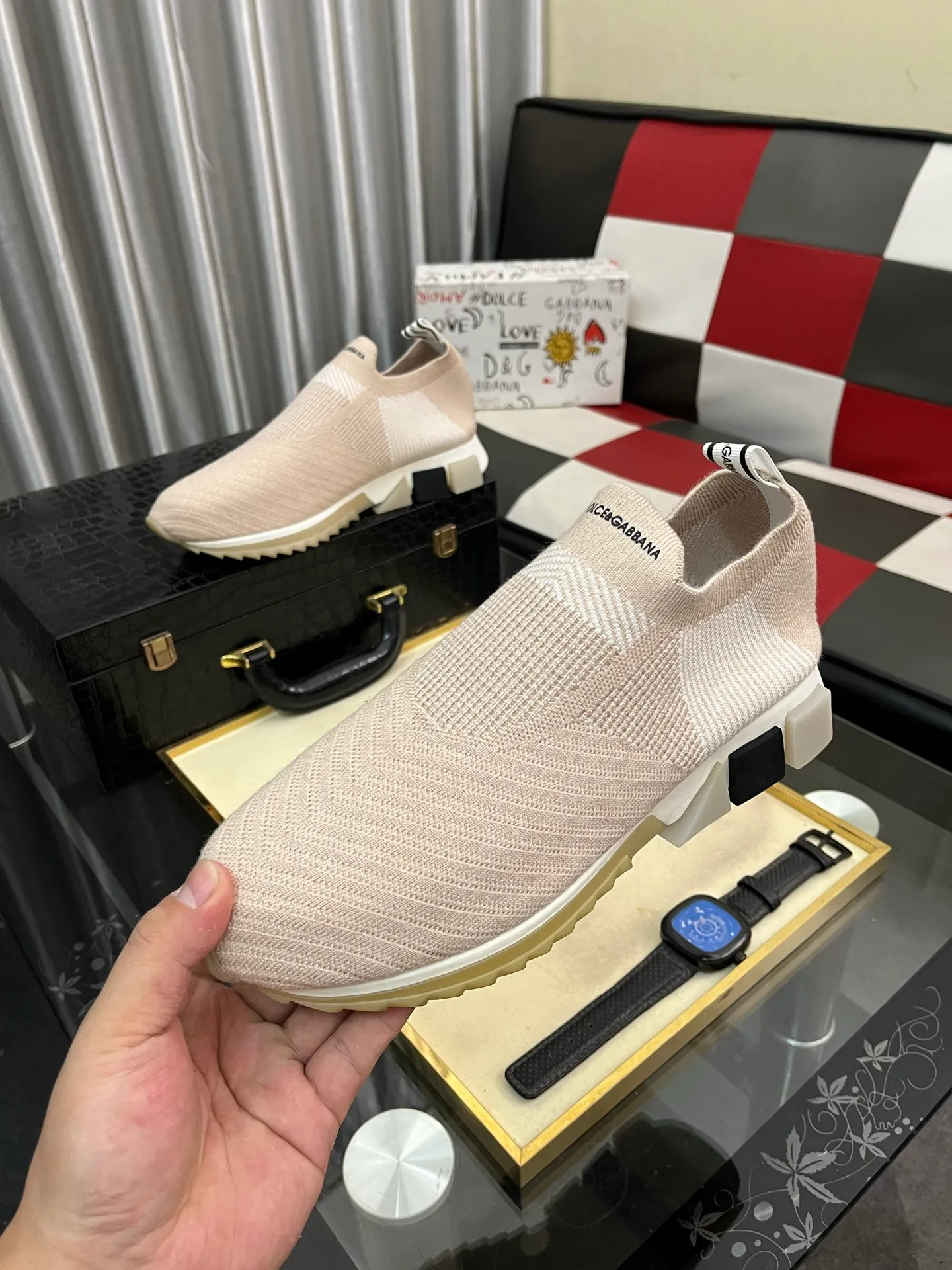 Men's men's shoes💰340⌚️⌚️【DG～】men's casual shoes 2022z cabinet simultaneous sale 🔶🔷🔜The upper is made of cowhide spliced fabric ➕Mesh lining, which is comfortable and breathable. The sole is: the original comfortable and wear-resistant outsole, ⚠️The real thing📱Photographed🎬The real thing is better📢📢📢Size: 35-46